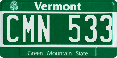 VT license plate CMN533
