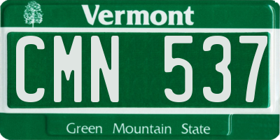 VT license plate CMN537
