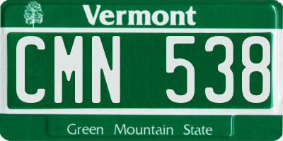 VT license plate CMN538