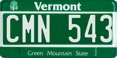VT license plate CMN543