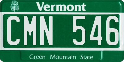 VT license plate CMN546