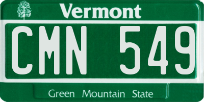 VT license plate CMN549