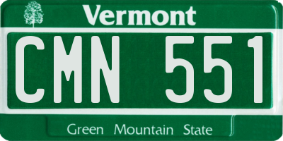 VT license plate CMN551