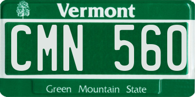 VT license plate CMN560