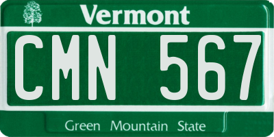 VT license plate CMN567