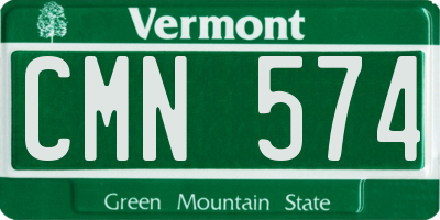 VT license plate CMN574