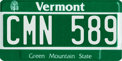 VT license plate CMN589
