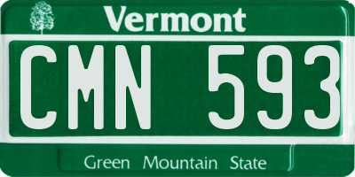 VT license plate CMN593