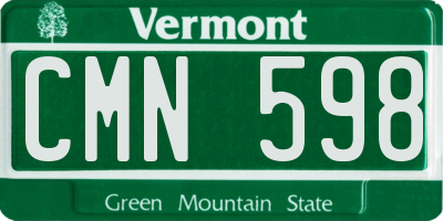 VT license plate CMN598