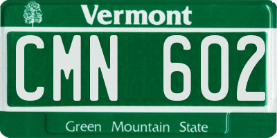 VT license plate CMN602