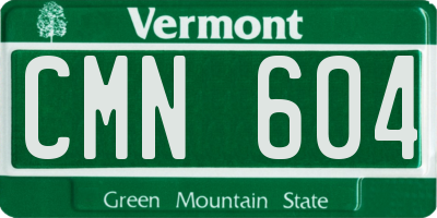 VT license plate CMN604