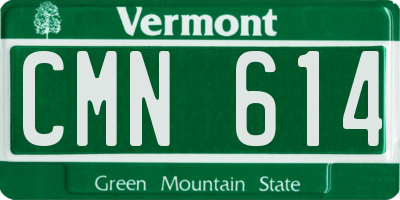 VT license plate CMN614