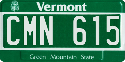 VT license plate CMN615