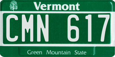 VT license plate CMN617