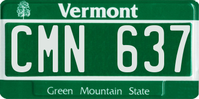 VT license plate CMN637