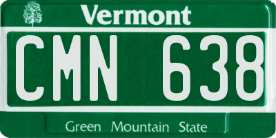 VT license plate CMN638