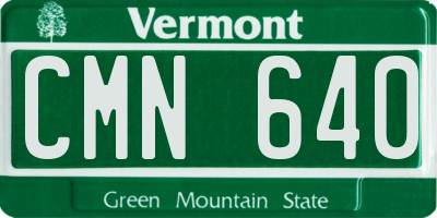 VT license plate CMN640