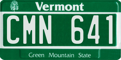 VT license plate CMN641
