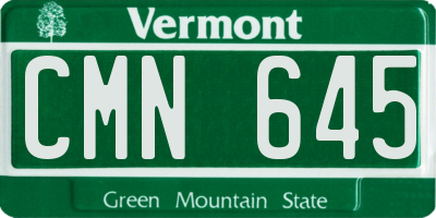 VT license plate CMN645