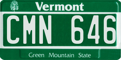 VT license plate CMN646