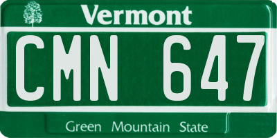 VT license plate CMN647