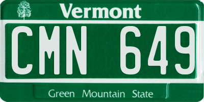 VT license plate CMN649