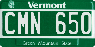VT license plate CMN650