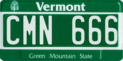 VT license plate CMN666