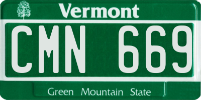 VT license plate CMN669