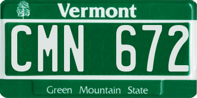 VT license plate CMN672