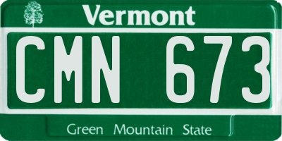 VT license plate CMN673