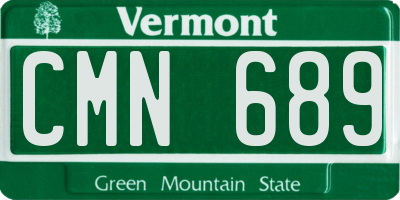 VT license plate CMN689