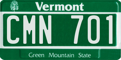 VT license plate CMN701