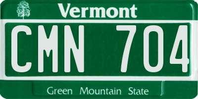 VT license plate CMN704