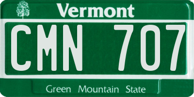 VT license plate CMN707