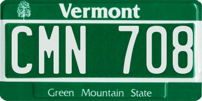 VT license plate CMN708