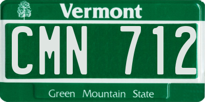 VT license plate CMN712