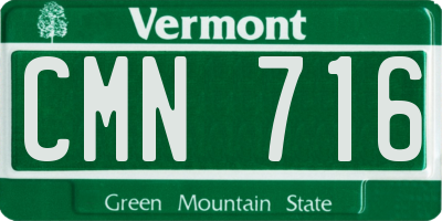 VT license plate CMN716
