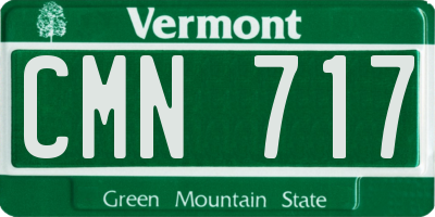 VT license plate CMN717