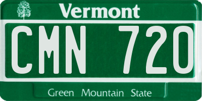 VT license plate CMN720