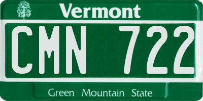 VT license plate CMN722