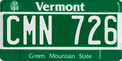 VT license plate CMN726