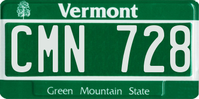 VT license plate CMN728
