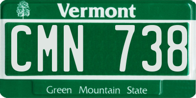 VT license plate CMN738
