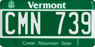 VT license plate CMN739