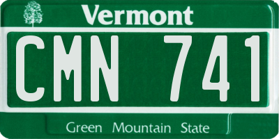 VT license plate CMN741