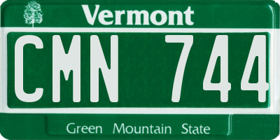 VT license plate CMN744