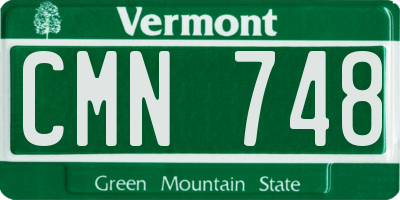 VT license plate CMN748