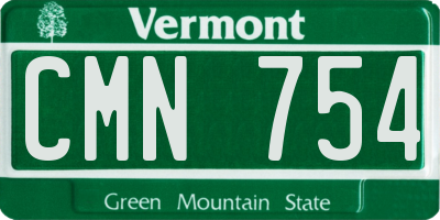 VT license plate CMN754