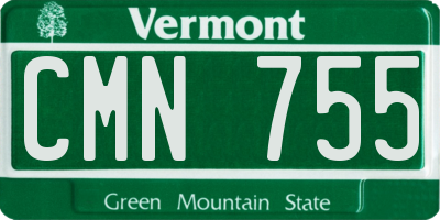 VT license plate CMN755